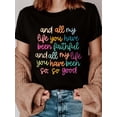 thumbnail image 1 of T-Shirt Col Rond Imprimé Alphabet Inspiré de la Foi, Tee-Shirt en Polyester Décontracté, Longueur Régulière, avec Message Inspirant pour Toutes les Saisons Fête des Pères, Fête des Mères, Nouvel An, Festival de Printemps, 1 of 8