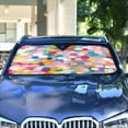 thumbnail image 4 of Yayeee Car Windshield Sun Shade Universal Fit Front Visor Protector, Purple Colorful Circles, 4 of 8