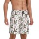 thumbnail image 2 of Balery Flowe Rooster Pantalones cortos de pijama de punto de algodón para hombre con cinturilla y bolsillos-Small, 2 of 6