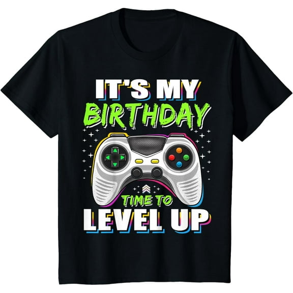 It's My Birthday Boy Time to Level Up Video Game Gift Boys T-Shirt