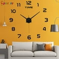 Spencer Frameless Wall Clock, Large Modern 3D Mirror Wall Clock Mute DIY Wall Stickers For