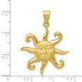 thumbnail image 3 of 14k Yellow Gold Satin and Polished Sun Pendant Charm, 3 of 3