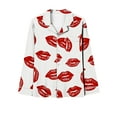 thumbnail image 5 of uublik Pajama Sets Adult Women Long Sleeve Button Down Sleepwear Nightwear Soft Pjs Lounge Sets Red, 5 of 6