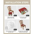 thumbnail image 4 of Red Christmas Chair Seat Covers for Dining Room Stretch Chair Seat Covers Set of 1, Xmas Snowman Tree Snowflake Balls Chair Seat Protector Cushion Slipcovers for Kitchen Restaurant Office, 4 of 6