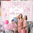 thumbnail image 4 of Silly Goose Baby Shower Decorations Backdrop Pink Plaid Arch Bow Tie A Little Silly Goose Will Soon to Be On The Loose Little Goose Banner for Girl Baby Shower Party Supplies, 4 of 6