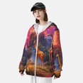thumbnail image 3 of Gaeub Lantern Giraffes Magical Forest Men's and Women's UPF 50+ Long-Sleeved Sun Protection Clothing, Fishing Shirt Long Sleeve Zip-Small, 3 of 7
