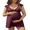 Wine Red, variant on Maternity Ribbed One Piece Swimsuit Ruffle Twist Front Bathing Suit Retro Ruffle Swimwear