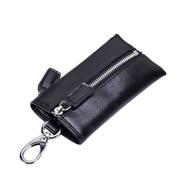 Cartera de cuero Sonducket Llaves Monedero Viaje Playa Llavero Tarjeta de crédito Paquete con cremallera Negro