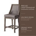 thumbnail image 3 of Maven Lane Vienna Counter Stool, Reclaimed Oak Finish w/ Ronan Stone Vegan Leather, 3 of 6
