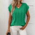 thumbnail image 2 of CheerKidz Women's Knitted Twisted Tank Top V-Neck Loose Camisoles Fashionable Summer Sleeveless Slim Fits Tops(Green,XL), 2 of 8