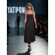 thumbnail image 3 of Vestido YATHON para mujer con estampado floral, sin mangas, cuello cuadrado, negro, 3 of 4