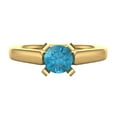 thumbnail image 4 of 2/3 CTTW Blue Diamond Round Cut Diamond Engagement Ring Cathedral Style 14K Gold, 4 of 5