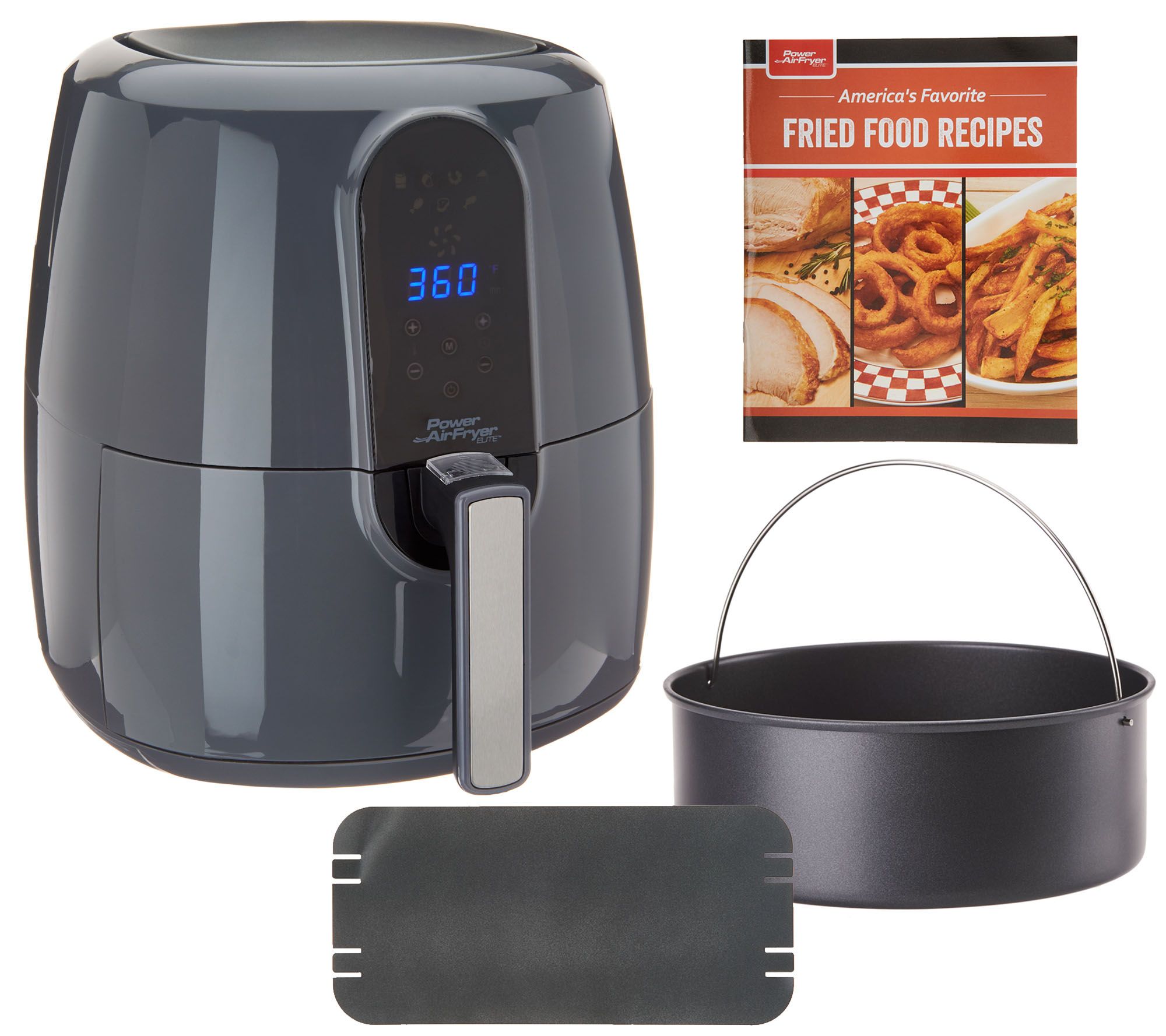 Power Air Fryer Elite 5 5 Qt 6 In 1 Digital Air Fryer W Cake Pan Refurbished Walmart Com