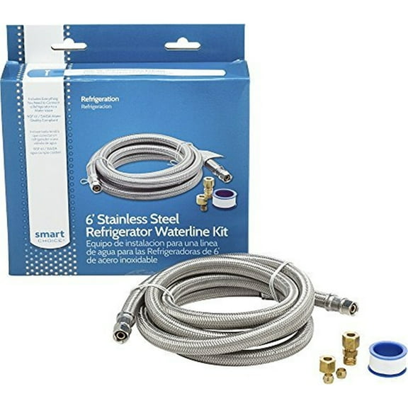 Smart Choice 6' Stainless Steel Refrigerator Waterline Kit by Frigidaire