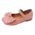 thumbnail image 2 of XIMIN Girls Square-Toe Mary Jane Flats with Bow Front Adjustable Strap Soft Non-Slip Sole Cute Comfortable Dressy Flats for Parties Weddings (Pink, 8-9 Years), 2 of 9