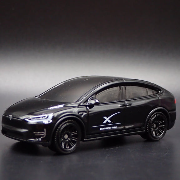 Open Box 2016-2025 TESLA MODEL X SUV SPACE X BLACK 1:64 SCALE DIORAMA DIECAST MODEL CAR