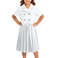 thumbnail image 4 of Girls' 2-Piece Double Breasted Top & Pleated Skirt School Outfit, ideal for daily classes, performances and formal campus themed events, 2-9 Years, 4 of 5