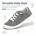 thumbnail image 3 of Women’s Grey Plaid LowTop Canvas Sneakers Lightweight Lace‑Up Casual Walking Flat Shoes for Daily Street Wear, 3 of 6