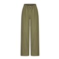 thumbnail image 7 of Lmnyox Cotton Linen Pants for Women Summer Wide Leg Drawstring Palazzo Pants Flowy Vacation Trousers, 7 of 7