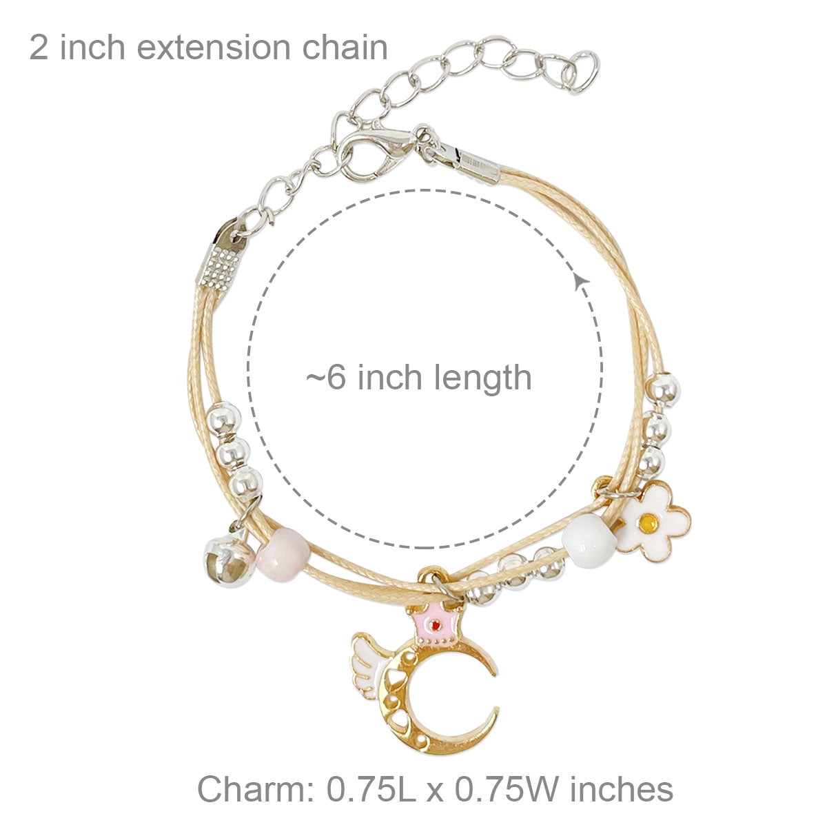 Buy Silver Tone Moon Charm Bracelet. Has Beautiful Moon Charms. A Nice Gift  to Someone Special. Online in India - Etsy
