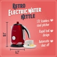 thumbnail image 2 of Nostalgia WK17RR Retro 1.7-Liter Stainless Steel Electric Water Kettle with Strix Thermostat, Retro Red, 2 of 7