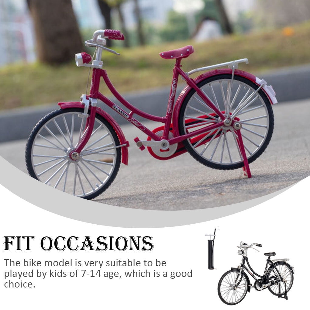 Aluminium Alloy Ladies Mountain Bicycle Model Hand Small Portable 7 14 Age Decorative 1 10 Simulation Cycle Collective Children Toy Black