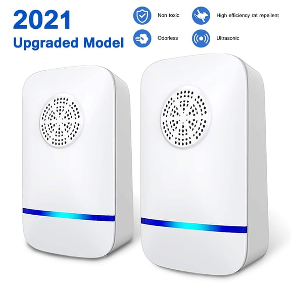 Ultrasonic Pest Repeller.2 Pack Indoor Pest Control Electronic Plug in Insect Repellent for Home.Office.Kitchen.Warehouse.Hotel.White