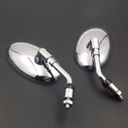 10mm Clockwise Big Oval Side Rear view Rearview Mirror Motorcycle Street Bike Cruiser Chopper Bobber Nake Bike CB VN VT