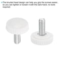 thumbnail image 4 of Uxcell M4x10mm Knurled Thumb Screws Clamping Screws Knobs Grip Bolts Fasteners for Furniture Hardware White 30 Pack, 4 of 5