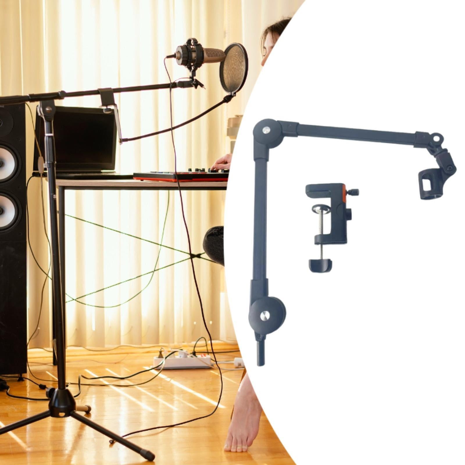 Microphone Arm Stand Boom Arm Stand Adjustable Holder Durable Alloy Material for Streaming Podcast Studio