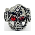 thumbnail image 4 of Cobra Skull Stainless Steel Ring with Red Ruby Inlay, 4 of 4