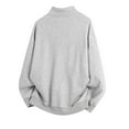 thumbnail image 2 of Chiccall Mens Raglan Sleeve Quarter Zip Pullover Sweatshirts Casual Oversized Solid Mock Neck Swatshirt, 2 of 8