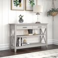 thumbnail image 4 of Console avec tiroirs et tablettes Key West de Bush Furniture, chêne blanc lin, 4 of 6