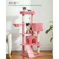 thumbnail image 6 of Pink Cat Tree for Large Cats with Super Large Top Perch,56.2" Multi-Level Tower for Indoor Cats with Hammock, Cat Shelves with Scratching Posts and 2 Condos Houses, Pink, 6 of 15