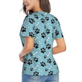 thumbnail image 3 of Fuzoiu Cute Dog Footprints Print Women's Classic V-Neck T-Shirt, Short Sleeve V Neck Tees for Casual Everyday Wear,Casual Fit Tee,Summer Fashion Tops-Small, 3 of 5