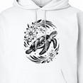 thumbnail image 3 of Inktastic Flowered Sea Turtle in Wave Adult Hoodie Sweatshirt, 3 of 4