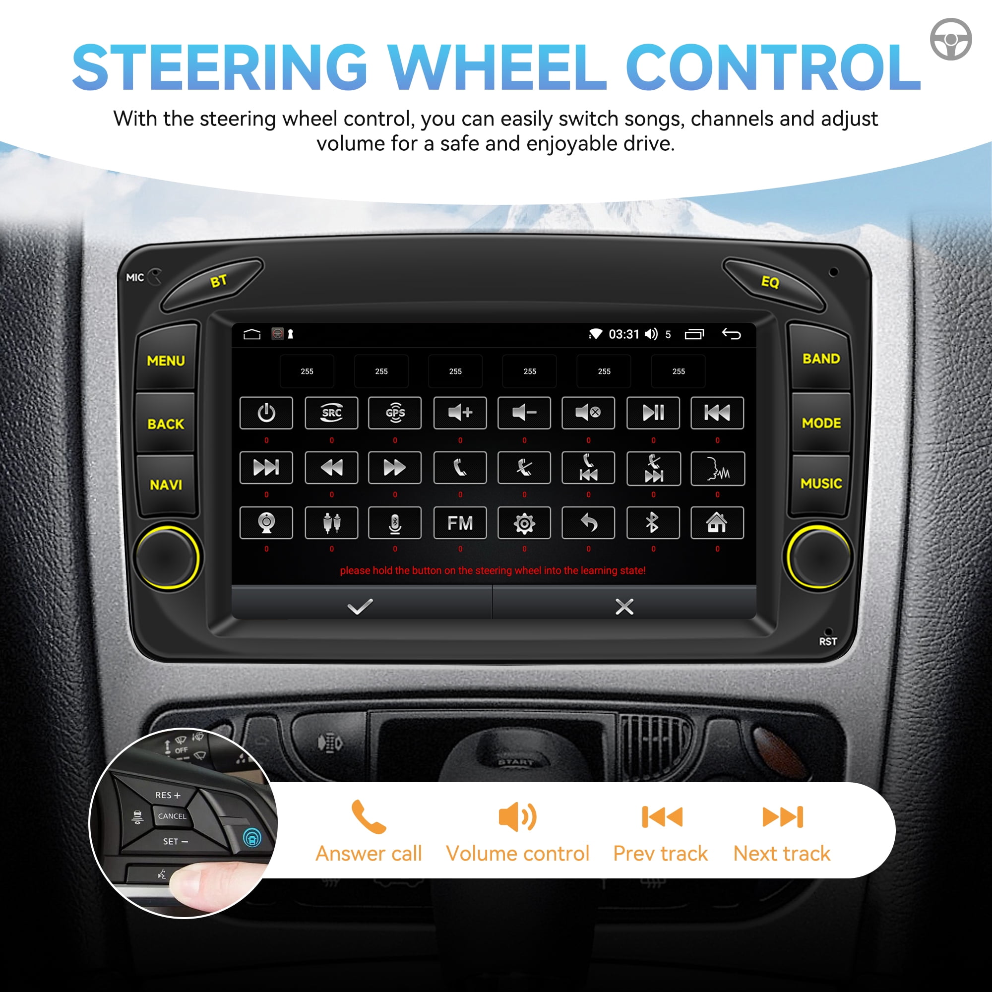 Woudy Apple CarPlay Car Stereo Radio Android 15 for Mercedes Benz C-Class W203 2005-2007