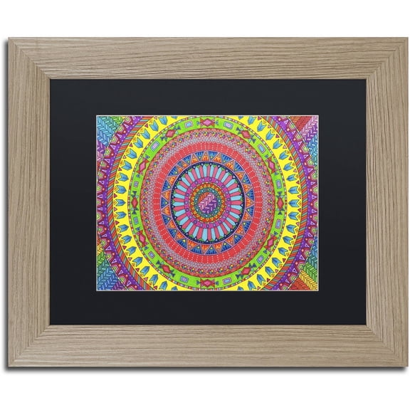 Trademark Fine Art "Aztec Rainbow" Canvas Art by Hello Angel, Black Matte, Birch Frame