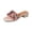 Pink, variant on Women's Sparkly Summer Sandals 2026 Rhinestone Bling Colorful Square Toe Wedding Flats Slides Shoes, White, 38
