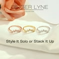 thumbnail image 6 of Aria Half Eternity Ring for Women Sterling Silver CZ Anniversary Band Stackable Chevron Curve by Ginger Lyne, 6 of 6