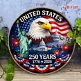 thumbnail image 6 of United States th Anniversary Round Aluminum Sign - Bald Eagle & Patriotic Landmarks Wall Decor, 1pc, 8" Wall Art Metal Sign, For Porch, Garden, Bedroom, Room, Home, Ideal Gifts, Weather, 2D Flat, 6 of 7