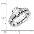 thumbnail image 3 of 925 Sterling Silver Cubic Zirconia Cz 2 Piece Wedding Set Ring, 3 of 7