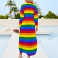 thumbnail image 5 of Robe Décontractée à Rayures Imprimé Drapeau de la Fierté Robes Esthétiques Manches Longues Mignonnes Col en V Imprimé Oversize Robe en Chiffon, 5 of 5