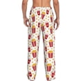thumbnail image 3 of Uemuo Popcorn Pattern Men's Wide Leg Palazzo Lounge Pants with Pockets Light Weight Loose Comfy Casual Pajama Pants-Small, 3 of 9