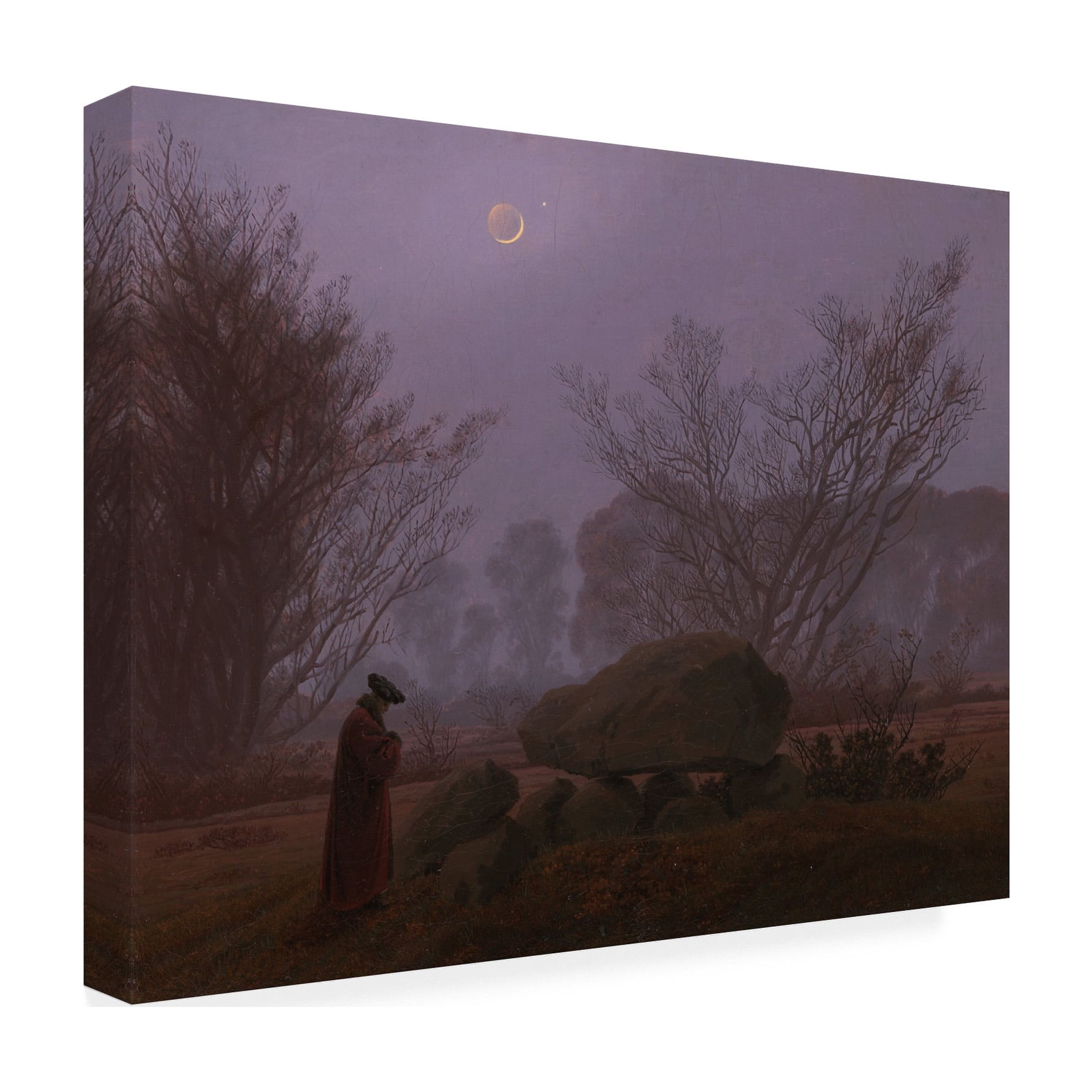 Caspar David Friedrich 'A walk at dusk' Canvas Art