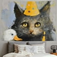thumbnail image 2 of Orinice Cute Cat Tapestry Wall Hanging Unique Style Graphic Tapestries Home Wall Decor Art for Living Room Bedroom Apartment Farmhouse Dorm 60x50inch, 2 of 6