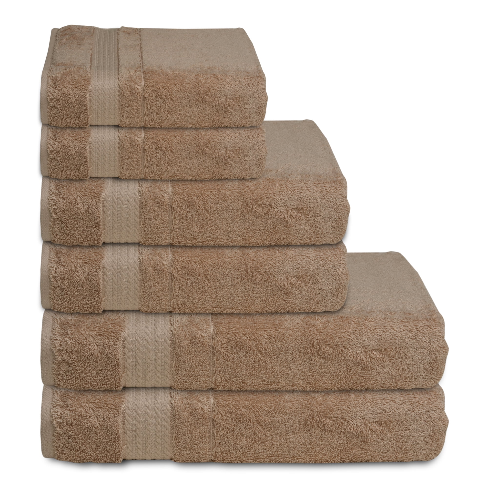Melissa Linen Luxury Bath Towels Set of 6  - Bath Towels, Hand Towels, and Washcloths for the Bathroom – Beige