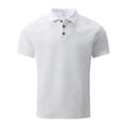 thumbnail image 4 of Men's Polo T Shirts Short Sleeve Quarter Button Up Tee Shirt Loose Fit White Mens Golf Shirts, 4 of 5