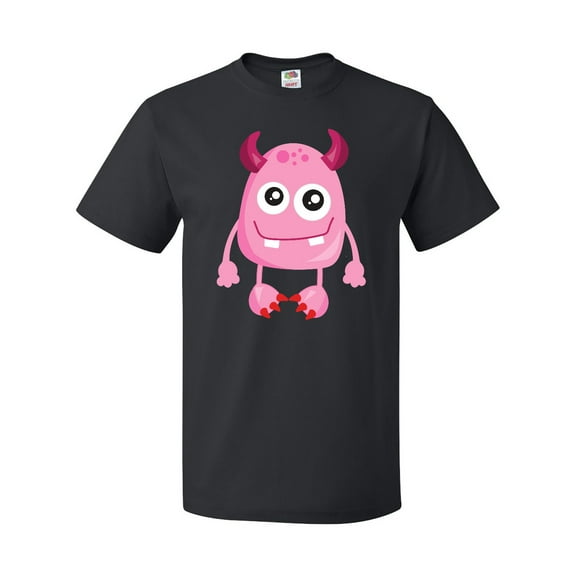 Inktastic Cute Monster, Smiling Monster, Pink Monster, Horns T-Shirt