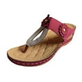 thumbnail image 2 of IUJSOY Womens Flip Flops Summer Wedge Shoes Cushion Footbed Boho Sandals Orthopedic Dress Slides, 2 of 9